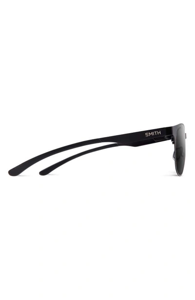 Shop Smith Eastbank 52mm Chromapop™ Polarized Round Sunglasses In Matte Black / Black