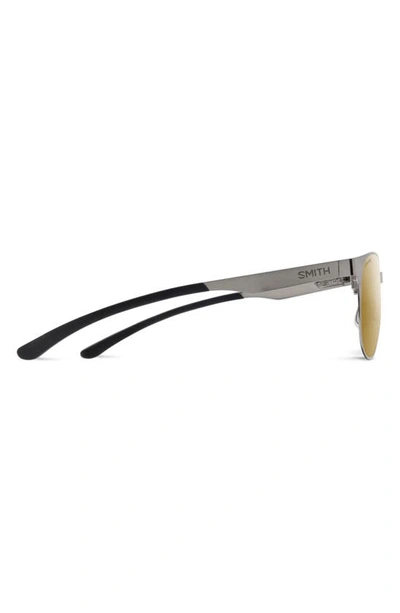 Smith Eastbank 52mm Chromapop™ Polarized Round Sunglasses In Brushed Gunmetal / Bronze