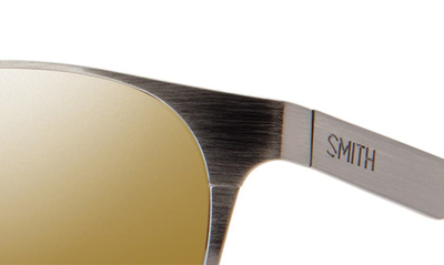 Shop Smith Eastbank 52mm Chromapop™ Polarized Round Sunglasses In Brushed Gunmetal / Bronze