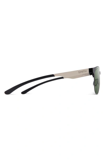 Smith Eastbank 52mm Chromapop™ Polarized Round Sunglasses In Matte Black / Silver / Gray