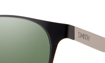 Smith Eastbank 52mm Chromapop™ Polarized Round Sunglasses In Matte Black / Silver / Gray