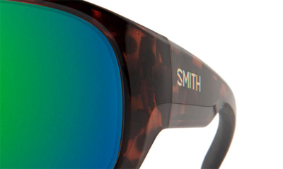 Shop Smith Spinner 134mm Chromapop™ Polarized Shield Sunglasses In Tortoise / Green Mirror
