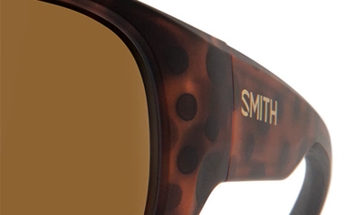 Shop Smith Spinner 134mm Chromapop™ Polarized Shield Sunglasses In Matte Tortoise / Brown