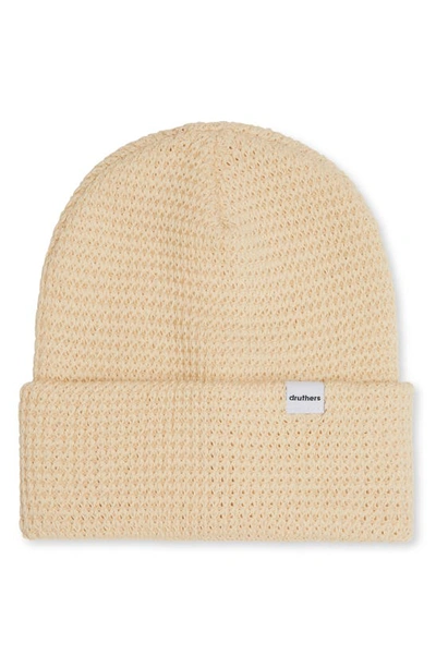 Shop Druthers Organic Cotton Waffle Knit Beanie In Off White