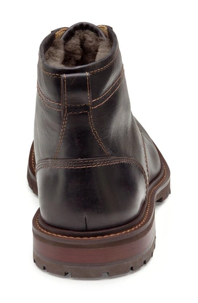 Shop Johnston & Murphy Barrett Genuine Shearling Lined Boot In Dark Brown