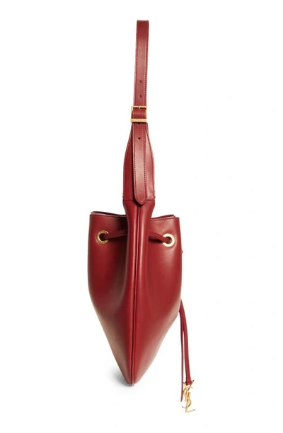 Shop Saint Laurent Medium Paris Vii Leather Hobo Bag In 6236 Sangria Red