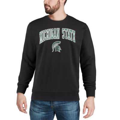 Shop Colosseum Black Michigan State Spartans Arch & Logo Crew Neck Sweatshirt