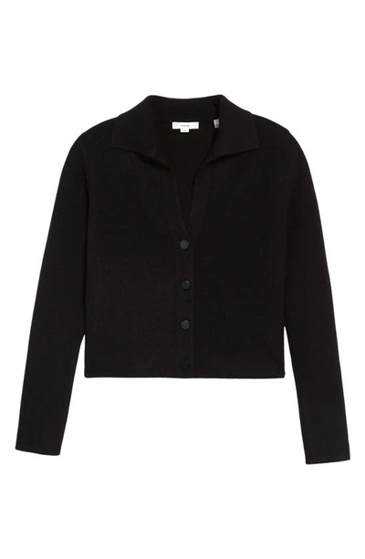 Shop Vince Boiled Cashmere Cardigan Sweater In Black