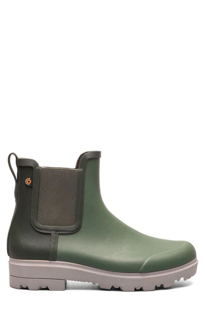 Shop Bogs Holly Waterproof Chelsea Boot In Green Ash