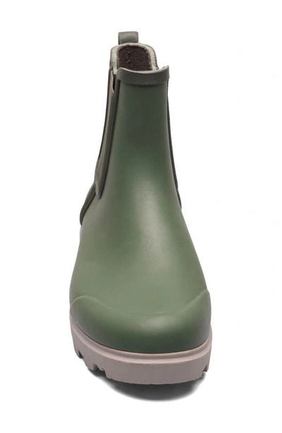 Bogs Holly Waterproof Chelsea Boot In Green Ash