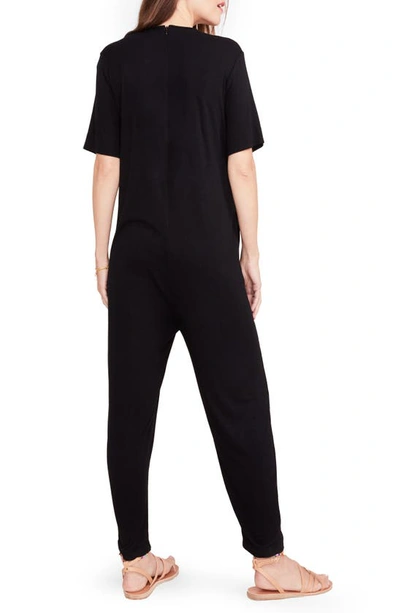 Shop Hatch The Walkabout Maternity Jumpsuit In Black
