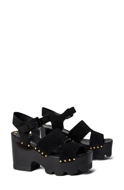 Tory Burch Women's Studded Clog Platform Sandals In Perfect Black | ModeSens