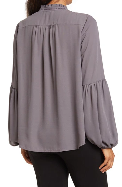 Shop Nydj Bishop Sleeve Peasant Blouse In Volcanic Glass