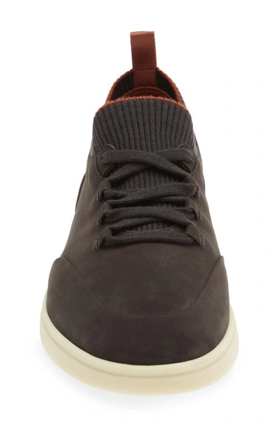 Shop Loro Piana Soho Leather Sneaker In Charcoal