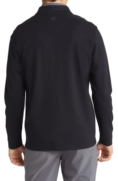 Mizzen + Main Proflex Performance Quarter Zip Golf Pullover In Black Solid