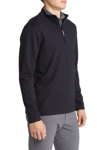 Mizzen + Main Proflex Performance Quarter Zip Golf Pullover In Black Solid