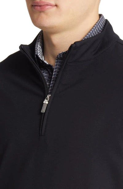 Mizzen + Main Proflex Performance Quarter Zip Golf Pullover In Black Solid