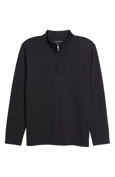 Mizzen + Main Proflex Performance Quarter Zip Golf Pullover In Black Solid