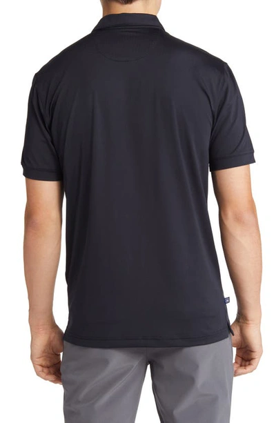 Mizzen + Main Versa Solid Performance Golf Polo In Black Solid