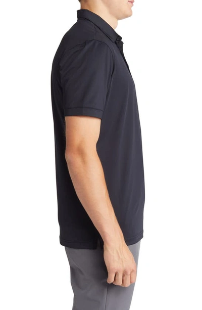 Mizzen + Main Versa Solid Performance Golf Polo In Black Solid