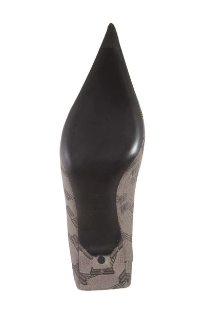 Shop Balenciaga Knife Pointed Toe Mule In Dark Mink Grey/ Brown