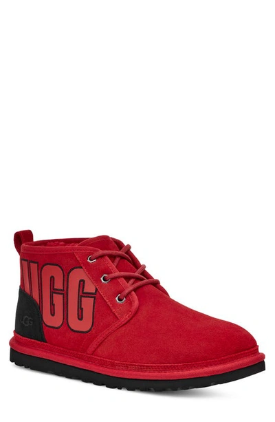 Shop Ugg Neumel Graphic Water-resistant Shoe In Samba Red / Black Suede