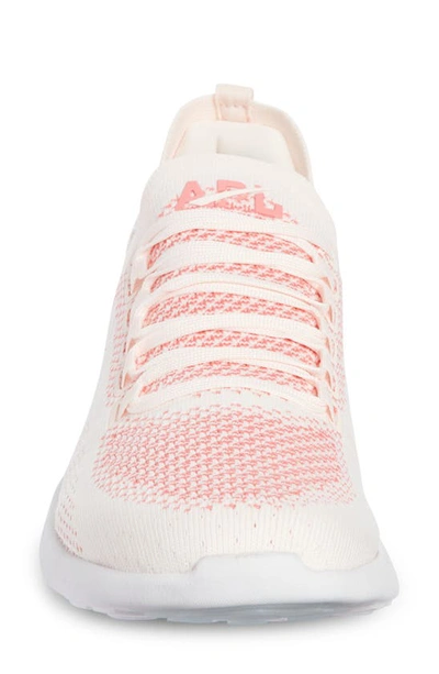 Shop Apl Athletic Propulsion Labs Techloom Breeze Knit Running Shoe In Creme / Fire Coral / White