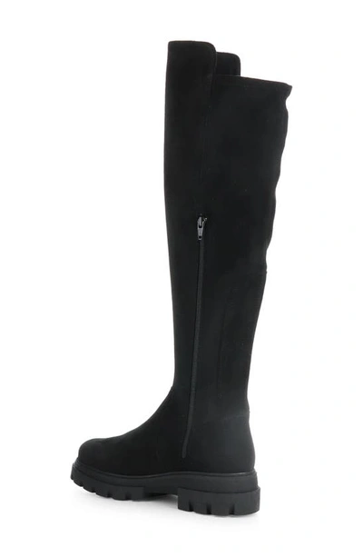 Shop Bos. & Co. Fifth Waterproof Knee High Boot In Black Suede/ Suede Stretch