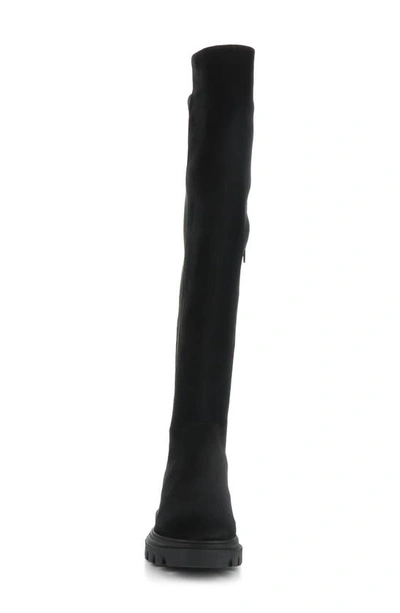 Shop Bos. & Co. Fifth Waterproof Knee High Boot In Black Suede/ Suede Stretch