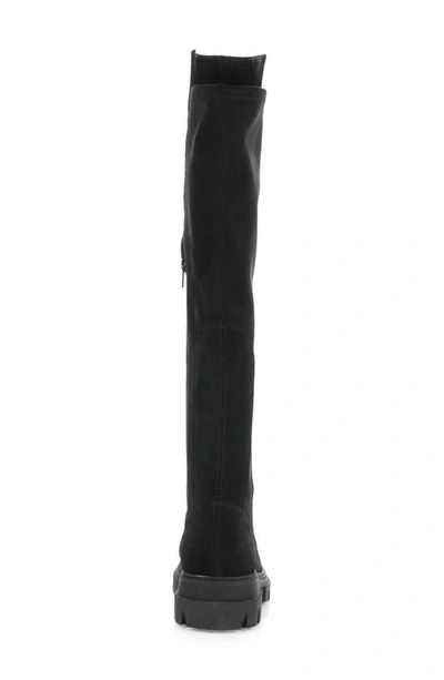 Shop Bos. & Co. Fifth Waterproof Knee High Boot In Black Suede/ Suede Stretch