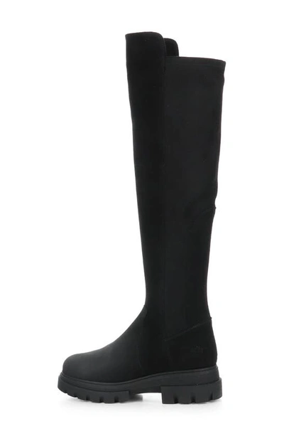 Shop Bos. & Co. Fifth Waterproof Knee High Boot In Black Suede/ Suede Stretch