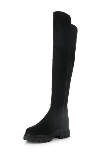 Shop Bos. & Co. Fifth Waterproof Knee High Boot In Black Suede/ Suede Stretch