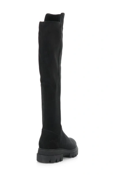 Shop Bos. & Co. Fifth Waterproof Knee High Boot In Black Suede/ Suede Stretch