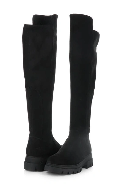 Shop Bos. & Co. Fifth Waterproof Knee High Boot In Black Suede/ Suede Stretch