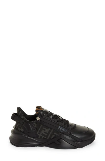 Shop Fendi Flow Logo Low Top Sneaker In Nero/ Grig.nero/ Nero