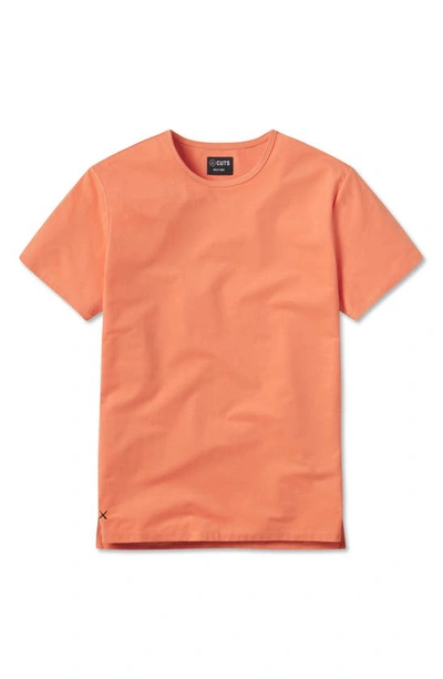 Shop Cuts Trim Fit Split Hem Crewneck T-shirt In Adobe
