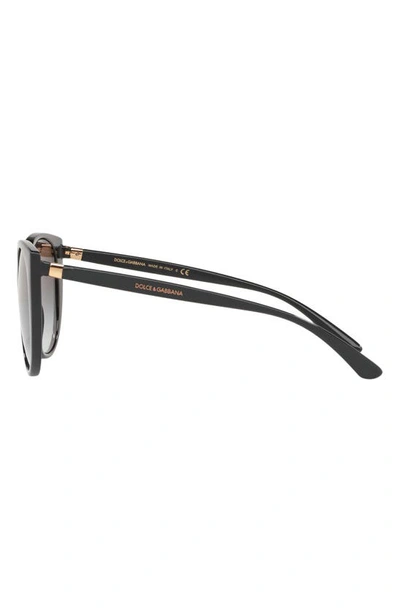 Shop Dolce & Gabbana 54mm Mirrored Cat Eye Sunglasses In Black Gradient