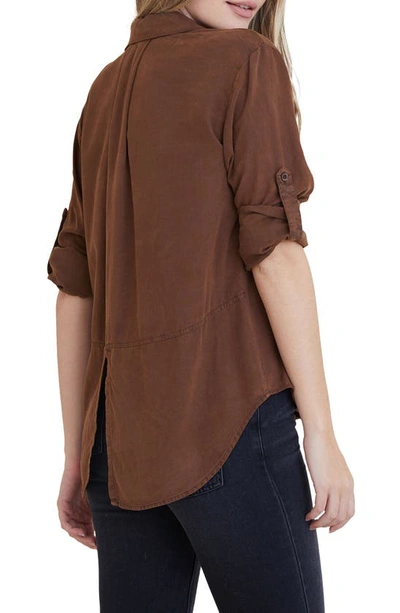 Shop Bella Dahl Split Back Button-up Shirt In Golden Topaz