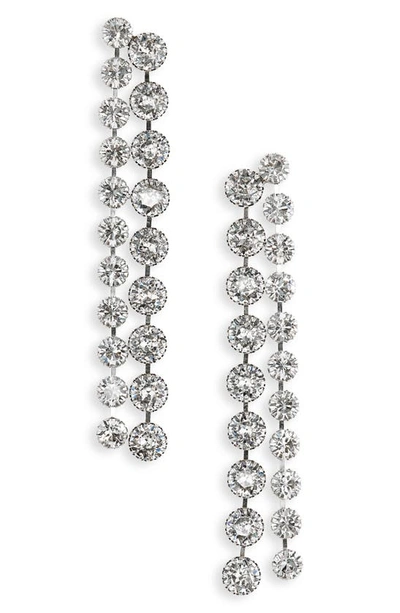 Shop Isabel Marant Midnight Dancin' Crystal Chain Linear Drop Earrings In Transparent/ Silver