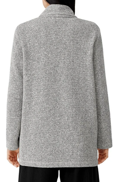 Shop Eileen Fisher Shawl Collar Knit Jacket In Ash