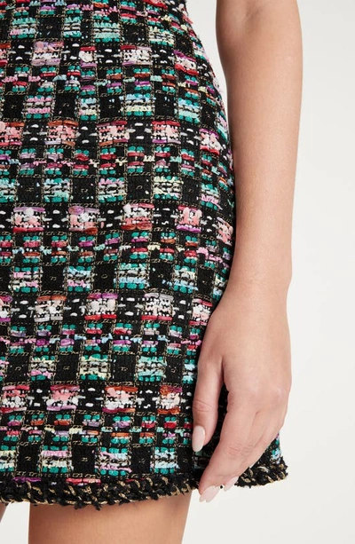 Shop Rebecca Vallance Deneuve Metallic Tweed A-line Minidress In Multi