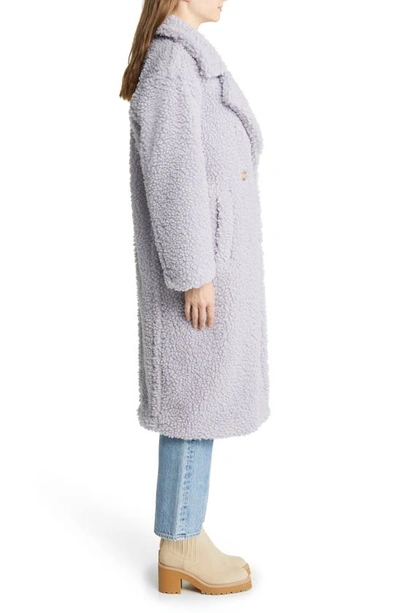 Shop Ugg Gertrude Double Breasted Teddy Coat In Cloudy Grey