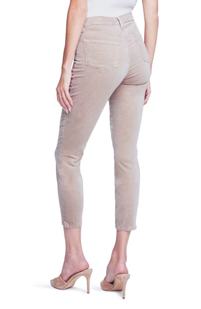 Shop L Agence Margot Velvet Crop Skinny Jeans In Dusk