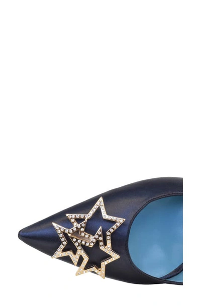 Shop Valentina Rangoni Sensuale Star Pointed Toe Pump In Black Raso