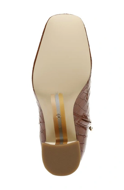 Sam Edelman Fawn Block Heel Bootie In Rust Croc Patent