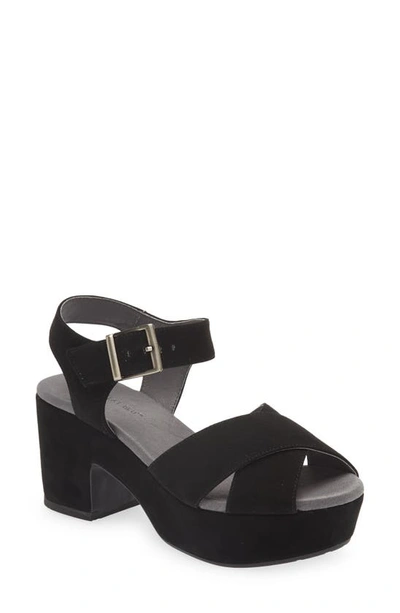 Shop Chocolat Blu Ginny Ankle Strap Platform Sandal In Black Suede