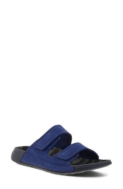 Shop Ecco Cozmo Slide Sandal In Blue Depths