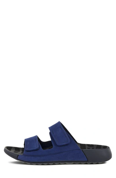 Shop Ecco Cozmo Slide Sandal In Blue Depths