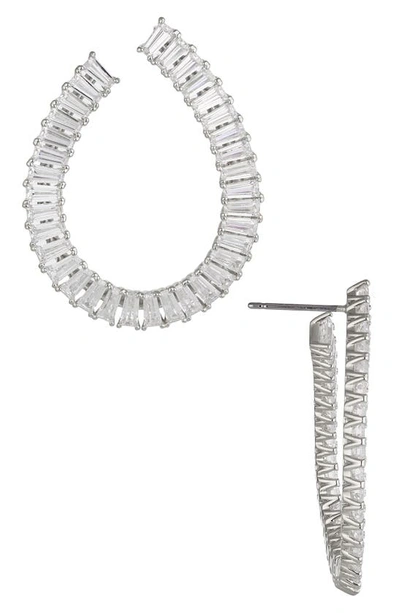 Shop Nadri Chateau Cubic Zirconia Front To Back Earrings In Rhodium