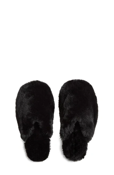 Shop Apparis Melody Faux Fur Slide Slipper In Noir
